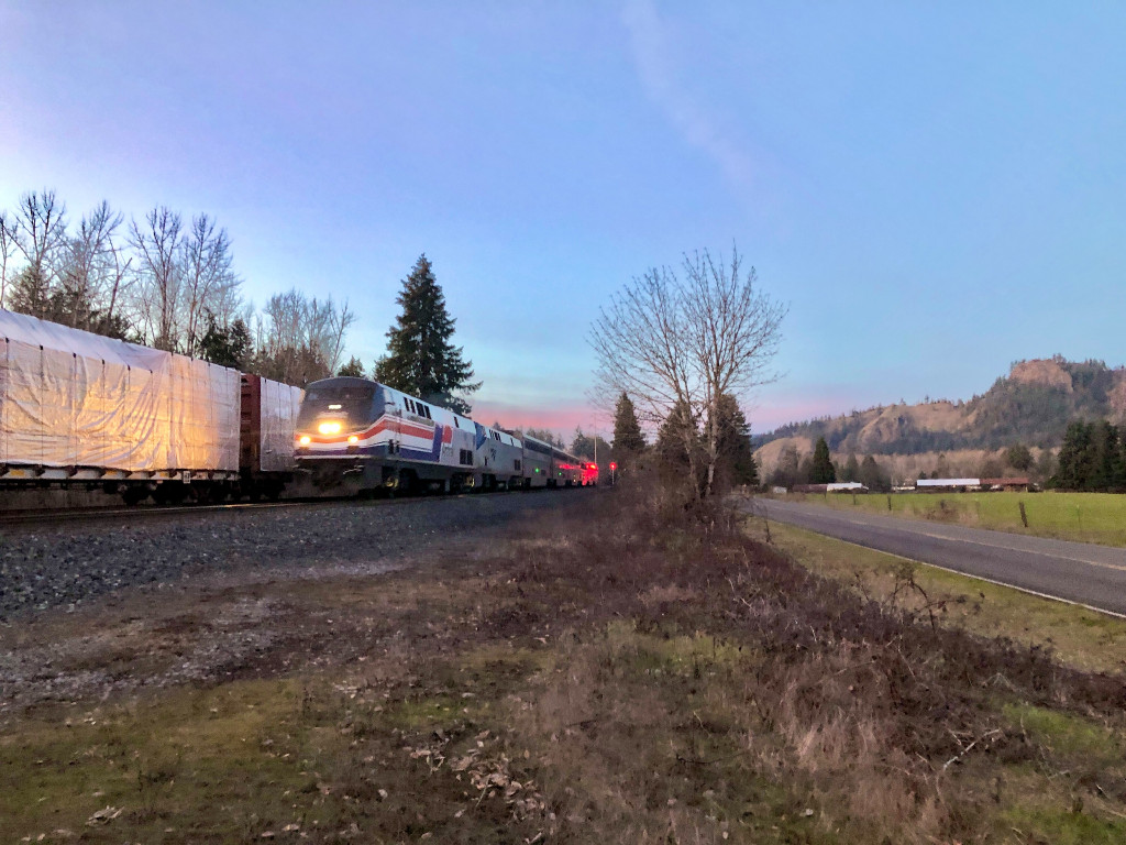 Coast Starlight sunset